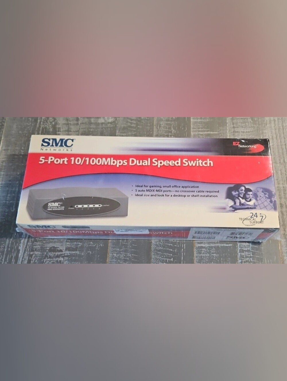 SMC Networks 5-Port 10/100Mbps Dual Speed Switch (SMC-EZ6505TX) MDIX-MDI SOHO
